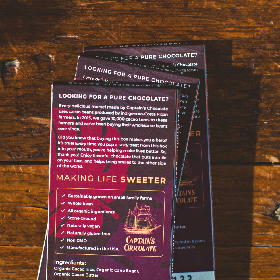 Chillin' Chocolate Bar created in partnership with Captain's Chocolate | 5:1 CBD/Delta-8 ratio | Gold Leaf Collection by Lake Country Growers