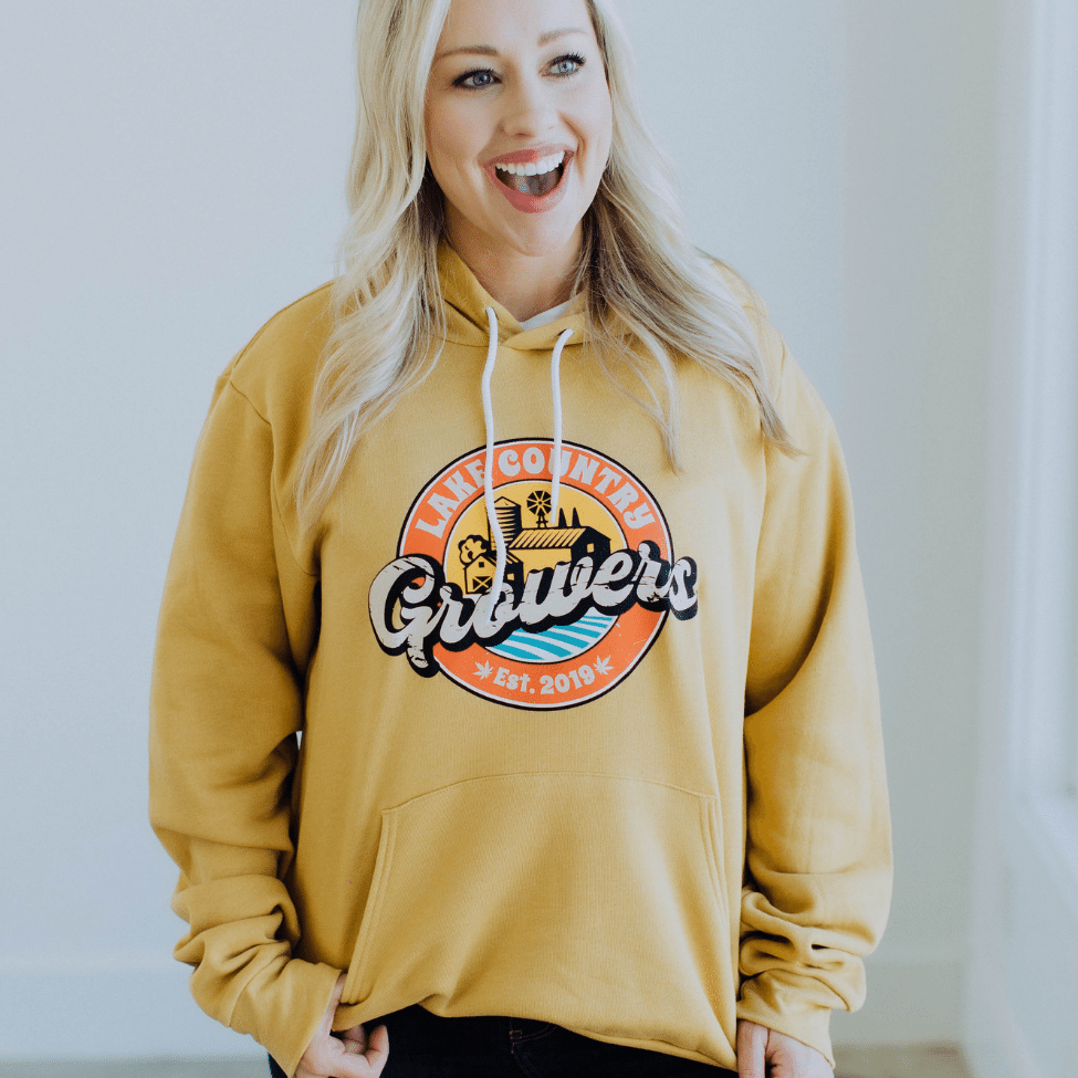 Lake Country Growers retro hoodie helps support hemp farming in Wisconsin