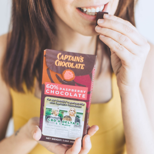 Chillin' Chocolate Bar created in partnership with Captain's Chocolate | 5:1 CBD/Delta-8 ratio | Gold Leaf Collection by Lake Country Growers