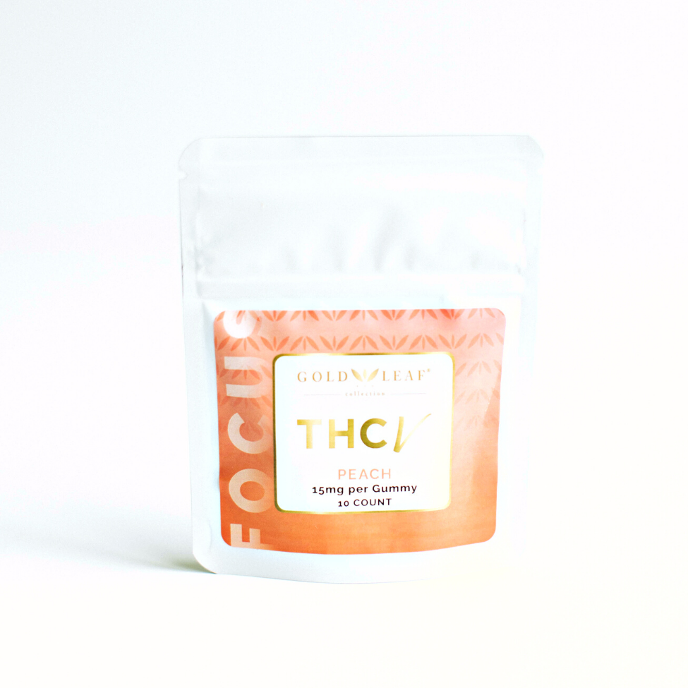 Lake Country Growers Gold Leaf Collection THCV Gummies Peach 15mg per Gummy 10 COUNT