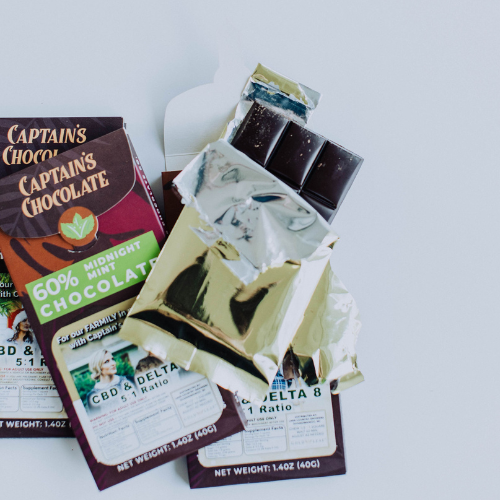 Chillin' Chocolate Bar created in partnership with Captain's Chocolate | 5:1 CBD/Delta-8 ratio | Gold Leaf Collection by Lake Country Growers