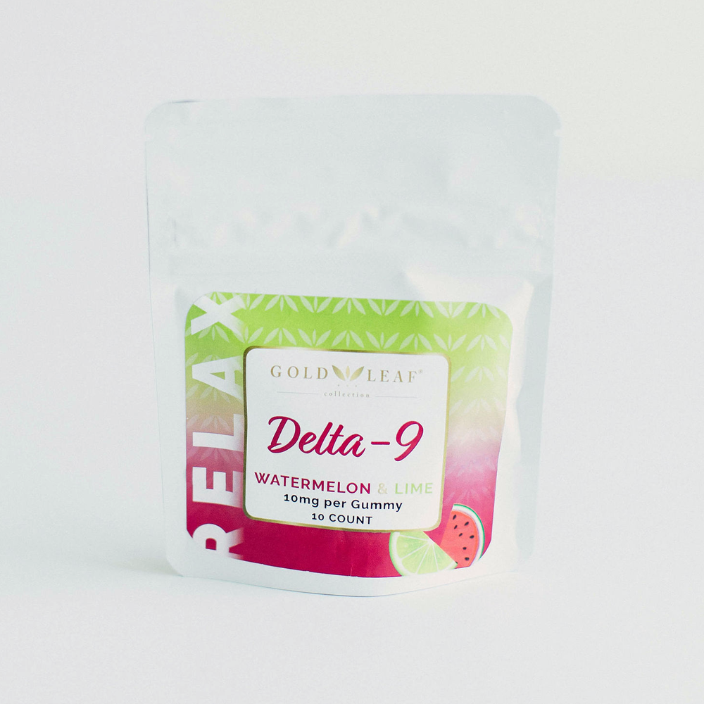 Gold Leaf Collection Delta-9 Watermelon & Lime 10mg per gummy 10 count