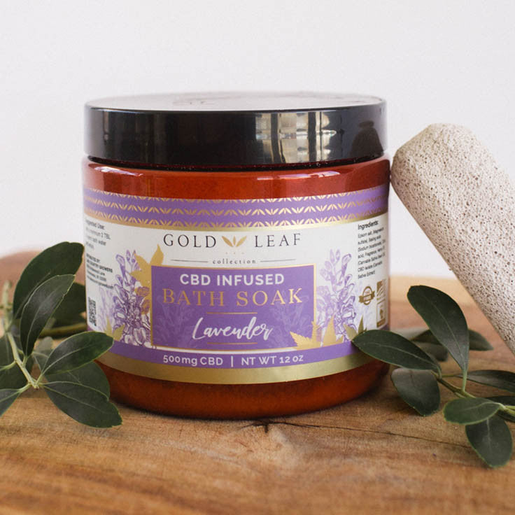 Lake Country Growers' Gold Leaf Collection | CBD Bath Soak, Lavender, 500mg CBD